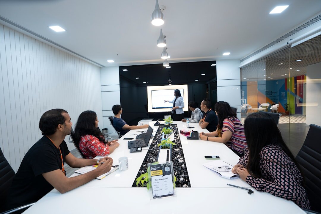 team meeting in office