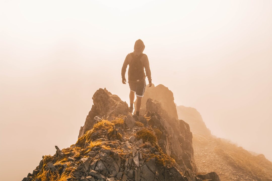 man achieving personal goals